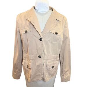 Charter Club Utility Jacket Sz. PL Khaki/Tan Unlined Lightweight